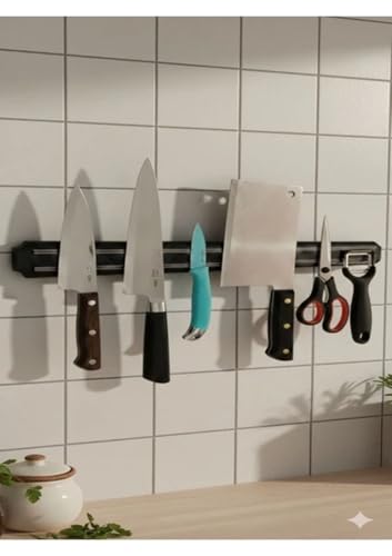 Bıçak; 55 cm Güçlü Manyetik Askısı, Duvara Montaj Mıknatıslı Düzenleyici