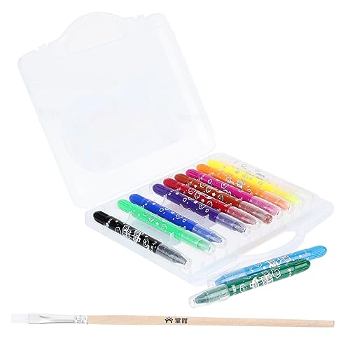 BESTonZON 12pcs Kids Crayons Set Bulk for Classroom Washable Oil Painting Stick First Drawing Crayons for Toddlers Kids