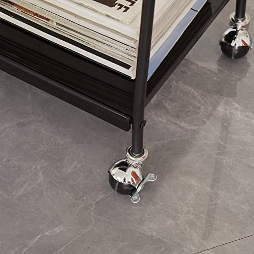 Diiyiv Bar Cart 2-Tire Mobile Serving Cart,Wine Cart On Wheels,Black Beverage Cart For Home Acrylic Small Bar Carts #TOP4