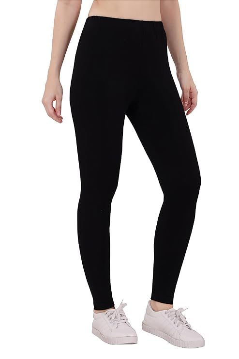 lovo Womens and Girls Premium Stretchable Cotton Ankel Length Solid Regular Fit 16 Colours Leggings BreathableVersatile Tights for WomenDrawstring Waistband Easy to Care. Pack- 1-picture-46