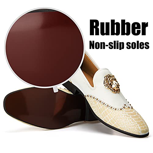 Image of JITAI Men's Dress Shoes - Casual Rubber & Leather Loafers for Men - Fashion Business Formal Wear