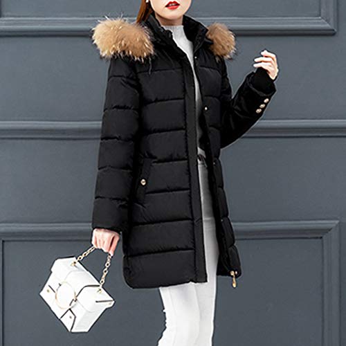 Bigfanshu Parkas para mulheres North Face Inverno Quente Grosso Agasalho Gola de Cabelo Casaco Slim