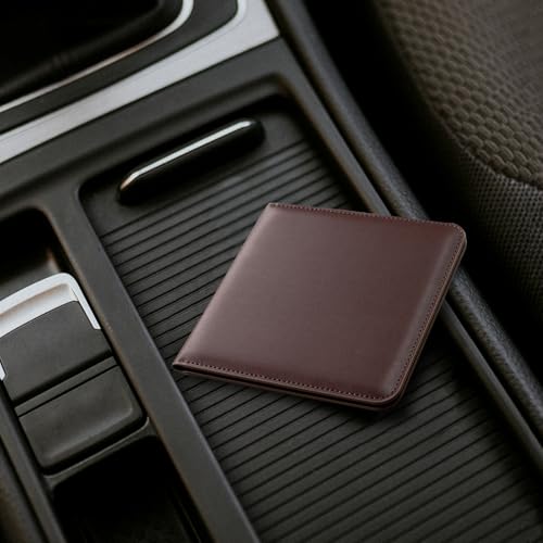 Image of CoBak Car Registration and Insurance Holder - Vehicle Glove Box Car Organizer, Auto Truck Comparment Accessories Case for Essential Document, Driver License, Cards (Deep Brown)
