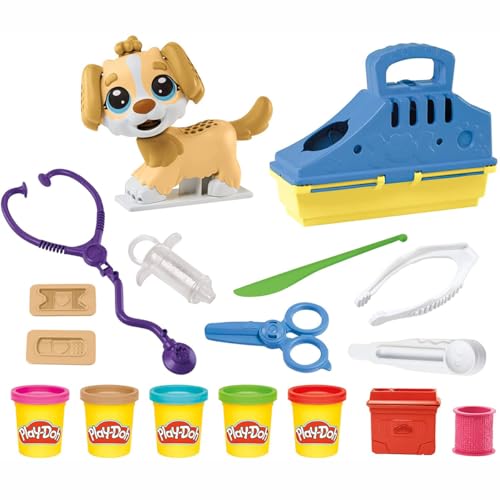 Play-Doh Care 'n Carry Vet Playset for Kids 3 Years and Up with Toy Dog, Storage, 10 Tools, and 5 Modeling Compound Colors, Non-Toxic - image 4