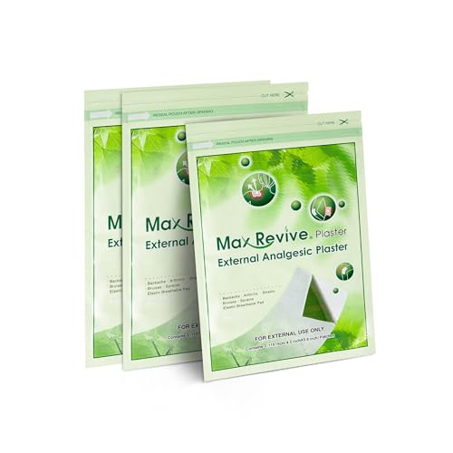 Max Revive® Plaster - 9 Patches External Analgesic Plaster 4.3''X5.9'' (3 Patches Per Package, 3 Packages)