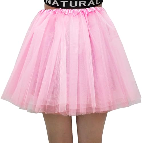 Women's 5-Layer Tulle Tutu Skirt, Adult Dance Ballet Tulle Dress,Teens Halloween Cosplay Running Tutu