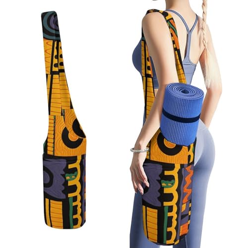 Sac de transport pour tapis de yoga à motif africain pour vos séances de pilates en plein air