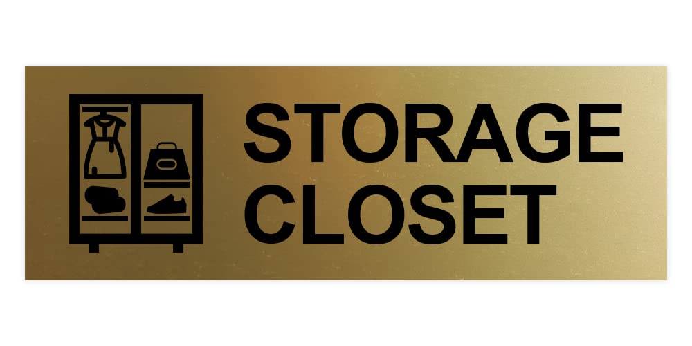 Basic Storage Closet Sign (Brushed Gold) - Small