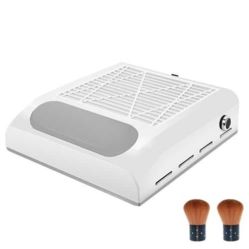 Collettore di polvere per unghie, 80 W, collettore ed estrattore di polveri per nail art, potente aspirazione regolabile, a basso rumore, doppia funzione, collettore di polvere per unghie e cuscinetto