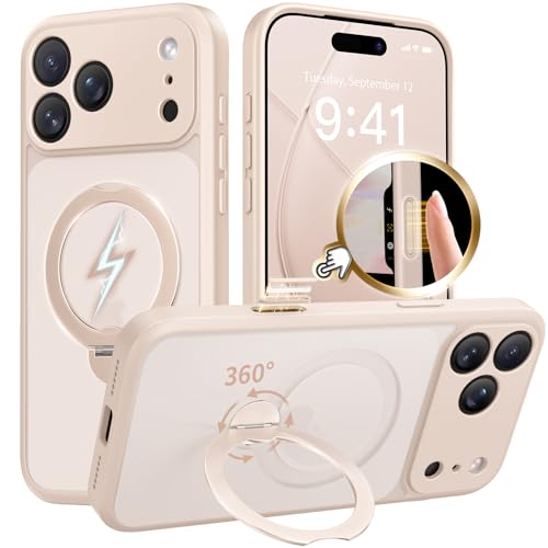 GolbinBox 360°��]���C�X�^���h iPhone 17 Pro Max�p �P�[�X [MagSafe�Ή�] [�J�����t���ی�] [16�t�B�[�g�R�p�����ی�] Silm Translucent Matte Phone Case ���[�Y�S�[���h