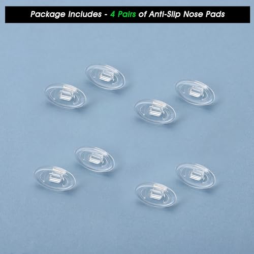 Image of Acefrog 4 Pairs Upgraded Nose Pads for Oakley Whisker, WireTap, Half Wire 2.0, Crosshair 2.0, Square Wire 3.0; for Maui Jim Eyeglass Sunglass, Push-in Nose Piece Replacement, Anti-Slip, Clear