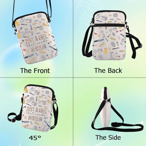 G2TUP Diabetes Insulin Crossbody Bag Diabetes Awareness Gifts Just A Gil That Needs Insulin Shoulder Bag Diabetic Supply Kit3