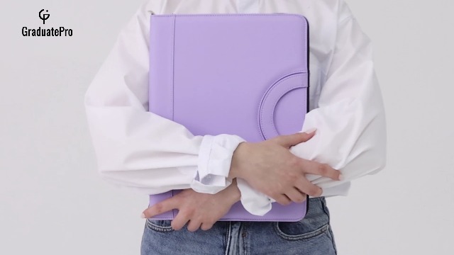 Cartella Portadocumenti GraduatePro A4 - In Pelle PU, Impermeabile, Rosa, Con Multiple Tasche