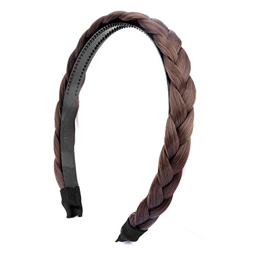 Gledola Braided Headband With Teeth Braids Hairband With Tooth Synthetic Hair Band Plaited Hairband For Women (Chestnut) - Image 4
