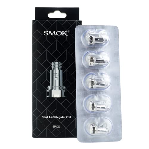 TVDCNord Coils for Smok - 5 Pack | Compatible with Priv N19 Kit, Nord Kit, Nord POD Series, and Nord 2 Kit | 2ml Cartridge No Nicotine (1.4ohm Regular)