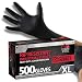 Venom Steel Nitrile Gloves, Rip Resistant Disposable Latex Free Black Gloves, 2 Layer Gloves, 6 mil Thick, X-Large (Pack of 500)
