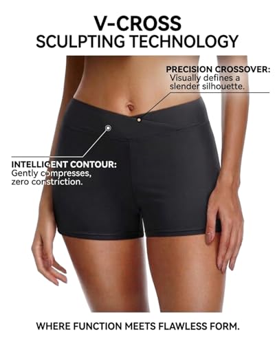 Image of Yonique Womens Swim Shorts Bathing Suits Bottoms Swimsuit Bottoms(Available in Plus)