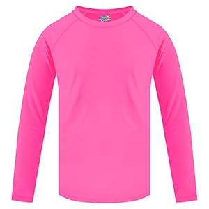 Boys Rash Guard Swim Shirt Long Sleeve UPF+ 50 Sun Shirts for Toddler Kids Rashguard Water Swimming Shirts