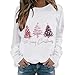 Merry Christmas Sweatshirt Women Christmas Tree Graphic Shirt Long Sleeve Casual Loose Fashion Pullover Tops 2026 White