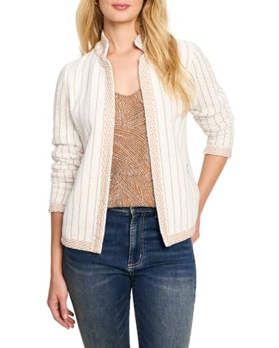 NIC+ZOE Women's Petite Pinstripe Notch Collar Knit...