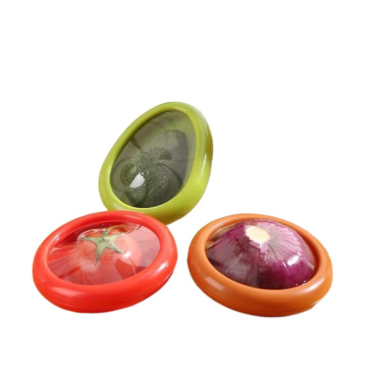 DELURA Transparent fruit and vegetable fresh-keeping box set lemon avocado tomato onion refrigerator box Kitchen Accessories 透明果蔬保鲜盒套装柠檬牛油果番茄洋葱冰箱盒/707