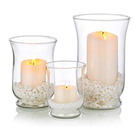 Glasseam 3-Piece Glass Hurricane Candle Holders Cover