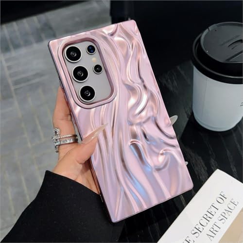 Coque Samsung S23 FE mate et élégante effet froissé luxe Rose
