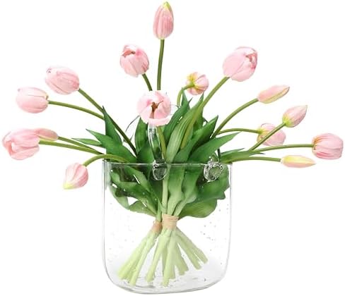 Artificial Latex Tulips Flowers, 15 Pcs Real Touch for Home, Garden, Wedding, Party & Festival Decorations, DIY Flower Arrangements, Light Pink