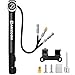 AMZOON Pompa Bicicletta Pompa per Bici con Manometro Tubo di Prolunga Mini Pompetta Bicicletta Portatile Adattatore Presta Schrader per MTB BMX Palloni Gonfiatore Accessori Bici