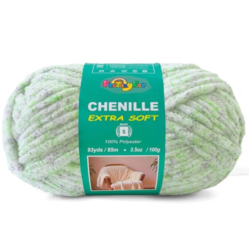 Image of Super Soft Velvet Chenille Yarn for Crocheting and Knitting-Easy to Crochet-Bulky, 3.5oz /93yds of Each Skein-Chunky Plush Yarn for Hand Craft Blanket Ammigurumi DIY (Spring Meadow, 1 Pack)