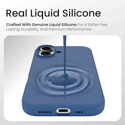 Image of CASEGEAR Silicone Snap Fit Back Cover Case Compatible with iPhone 17 | 8 Feet Drop Protection | Compatible with MagSafe | 360 Protection | Shockproof & Scratch Resistant | Space Blue