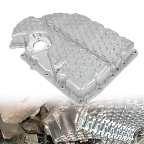 LEAPTREND 06K103600R Aluminum Lower Engine Oil Pan Compatible with 2014-2023 VW Arteon/Golf/GTI/Passat/Bee-tle/Tiguan/Jetta, 2015-2023 Au-di A3/A3 Quattro/A3 Cabriolet/Q3/Q3 Quattro/TT/TT Quattro