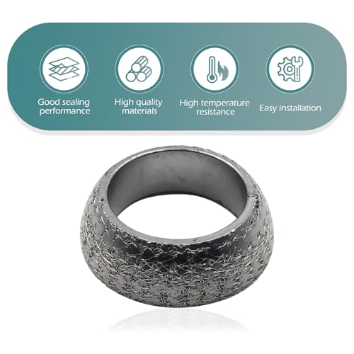 Image of 2 PCS Exhaust Pipe Gasket, ID 65 mm Muffler Exhaust Manifold Flange Ring Gasket, High Temperature Resistant Anti-leakage Modified Conical Sealing Gasket, for Most Cars (Silver)