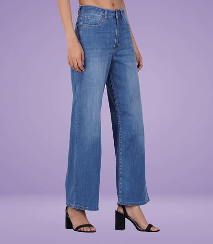 Image of i'sol Jeans for Women | Baggy Jeans for Women High Waist | Wide Leg Jeans for Woman | Bell Bottom Jeans