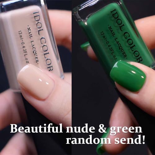 Nude Nail Polish Green Nail Polish, Quick Dry Nail Polish Milk Tea Colour Nail Varnish - Long Lasting No UV Needed Gel Nail Polish Nude for DIY Nail Art Manicure at Home Gel Polish - Image 3
