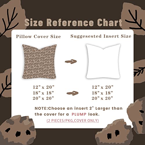 Fiouovo Textured Farmhouse Throw Pillow Covers 18X18 Decorative Pillows For Bed Couch Pillows For Living Room Rustic Pillows Neutral Accent Cushion Cases Set Of 2, Tan #TOP2