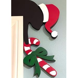 2024 Christmas Door Topper Holiday Home Decor Funny Snowman Santa Claus Top Door Frame Corner Sign Decorations, Windows Walls DIY Craft for Christmas Party Ornament (Cat) 2024 Christmas Door Topper Holiday Home Decor Funny Snowman Santa Claus Top Door Frame Corner Sign Decorations Windows Walls DIY Craft for Christmas Party Ornament Cat