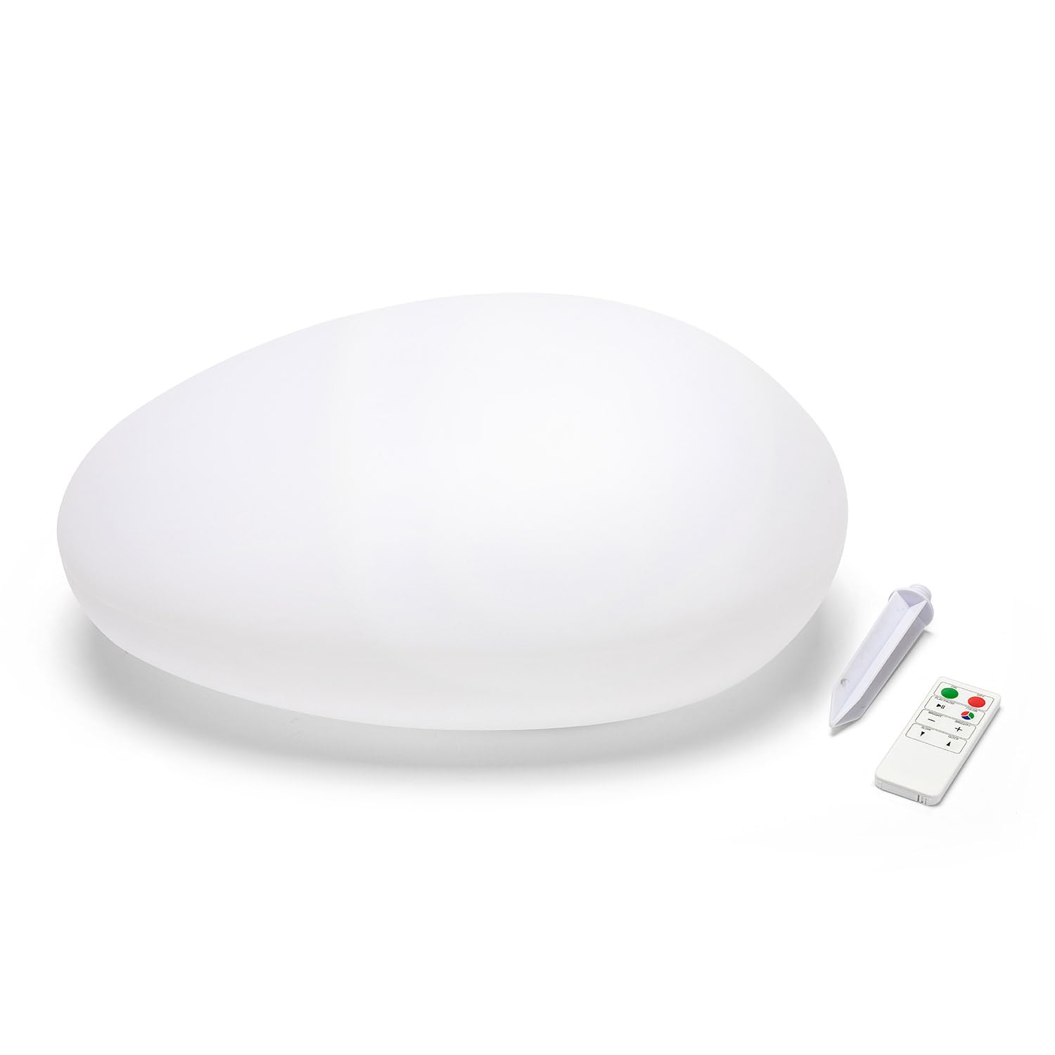 Velamp Stone Sasso Luminoso LED RGB a Ricarica Solare 40cm, IP66, con Telecomando. Scelta tra Bianco e 7 Colori. Wireless. per Giardino, terrazzo, Piscina