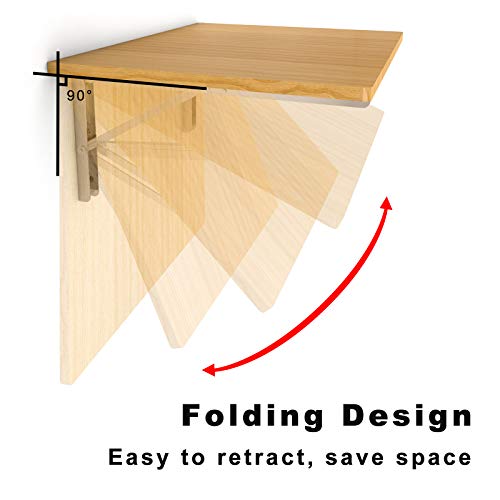 Boeray ZJ0010 16 Inch 304 Stainless Steel Folding Shelf Bracket Triangle Wall Mount Support Heavy Duty Paint Bench Table Shelf Brackets 90 Degree Hinge Shelves Tables 440 Lb / 200Kg Load Pack Of 2 thumb #3