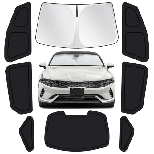 Image of for KIA K5 2021-2024 Car Window Shades, 8pcs Privacy Sun Shade Set for Front Windshield Side and Rear Windows, Full Window Covers Keeps Vehicle Cool for Camping Napping