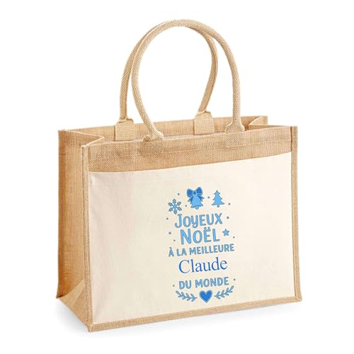 Sac shopping Joyeux Noël Claude pour les courses quotidiennes et le bureau