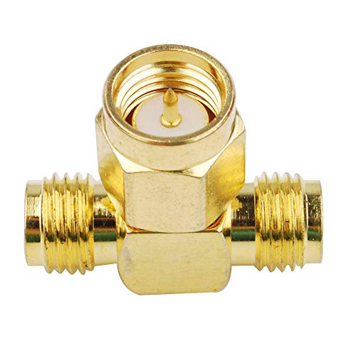 Superbat SMA Male to Dual Female Adapter Splitter 50ohm T Shape 2 Way Coax Antenna Splitter for Antenna FPV Drone - Image 4