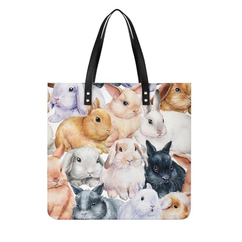 Sac À Main Shopper Lapins Mignons Spacieux : Résistant Tote Bag Bandoulière Femmes Voyage