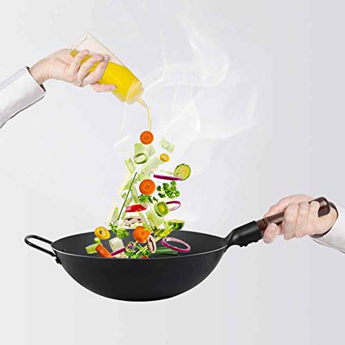 Wok de hierro para cocina 30 cm sin recubrimiento miniatura 5
