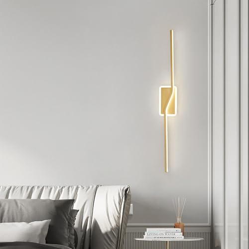 Lámpara de pared larga LED apliques de diseño creativo en hierro y acrílico dorado