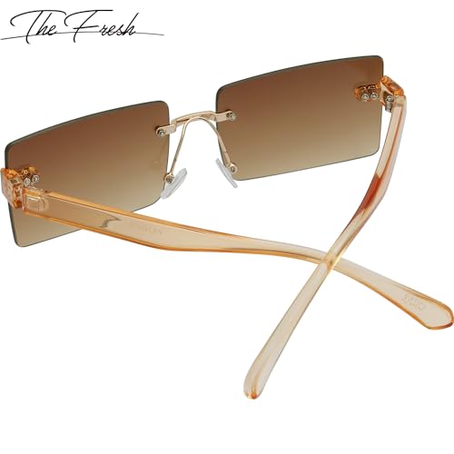 Image of The Fresh Minimalist Small Rectangular Sunglasses Clear Eyewear - Exquisite Packaging