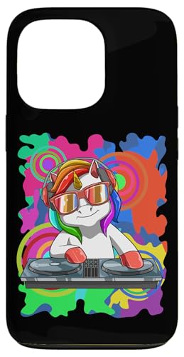 Custodia per iPhone 13 Pro Rave Unicorn Dj Musica Edm Techno Party Vibes