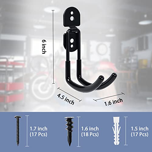 Heevir Garage Storage Hooks, 4 Pack 5 Inch Heavy Duty Wall Mount J Hook, Garden, Garage, Home Utility Hooks For Hanging, Small Steel U Hanger For Tool, Hose, Etc. #TOP1