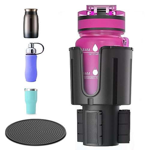 Car Cup Holder Expander with Offset Adjustable Base, Compatible with Yeti 20/36/46oz, Hydro Flasks 32/40oz, Fits Most Cup Holder, Diameter Bottles in 3.4"-4.0"