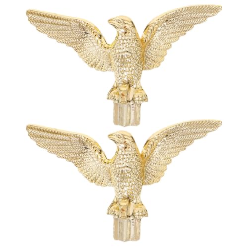 NUOBESTY 2Pcs Eagle Flagpole Head Finials Outdoor Flag Pole Ornament Topper for Garden, Square, Meeting Hall, Indoor and Outdoor Flagpole Accessories